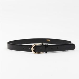 Zara limited edition pure leather minimalist buckle belt